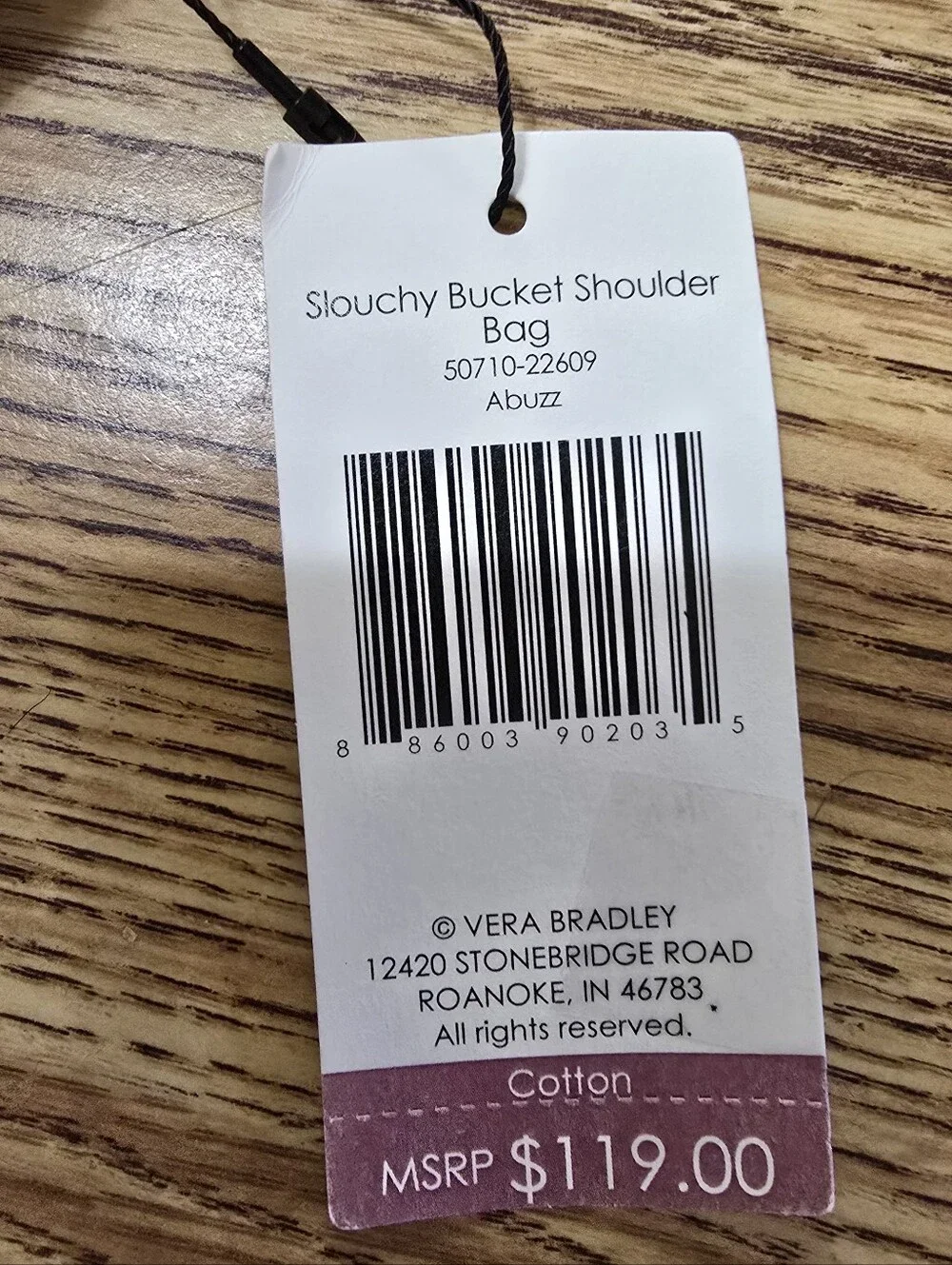 Vera Bradley Slouchy Bucket Shoulder Bag;  Pattern: Abuzz